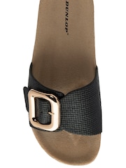 Dunlop Black Single Buckle Footbed Sandals - Image 4 of 4