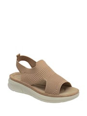 Dunlop Cream Elasticated Wedge Sandals - Image 1 of 4