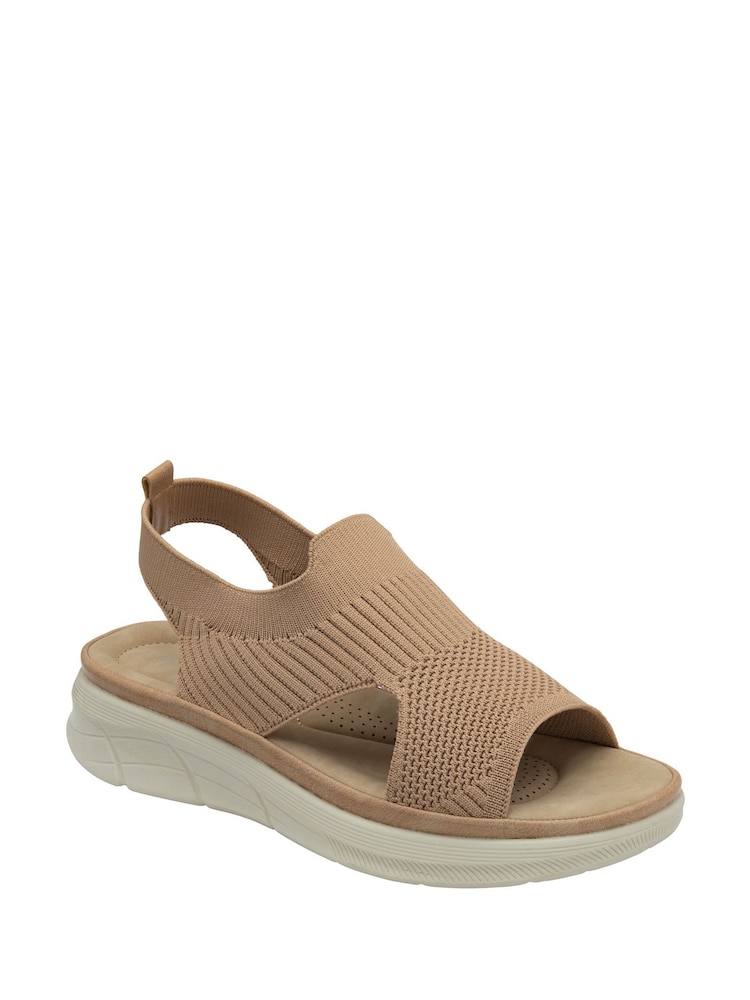 Dunlop Cream Elasticated Wedge Sandals - Image 1 of 4