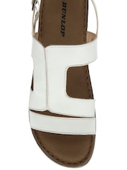 Dunlop White Leather Wedge Sandals - Image 4 of 4