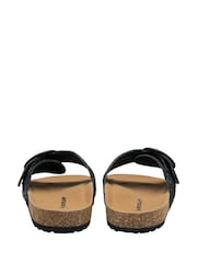 Dunlop Black Leather Footbed Mules - Image 3 of 4