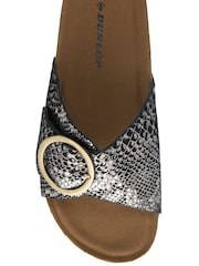 Dunlop Black Leather Footbed Mules - Image 4 of 4