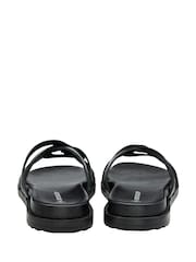 Dunlop Black Leather Multi Strap Mules Sandals - Image 3 of 4