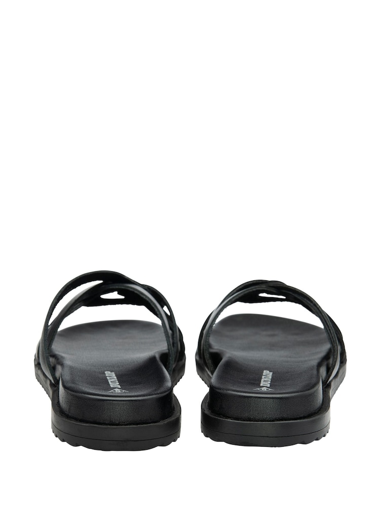 Dunlop Black Leather Multi Strap Mules Sandals - Image 3 of 4