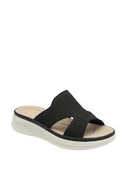 Dunlop Black Elasticated Mules Wedge Sandals - Image 1 of 4
