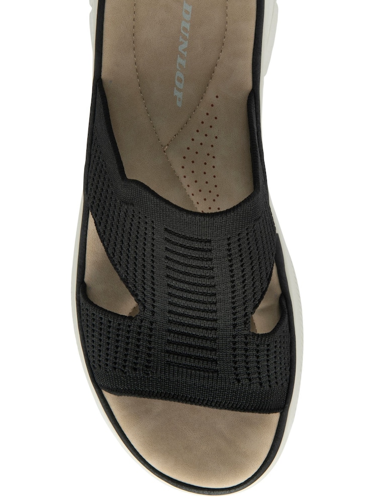 Dunlop Black Elasticated Mules Wedge Sandals - Image 4 of 4