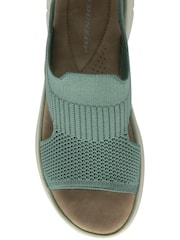 Dunlop Green Elasticated Wedge Sandals - Image 4 of 4