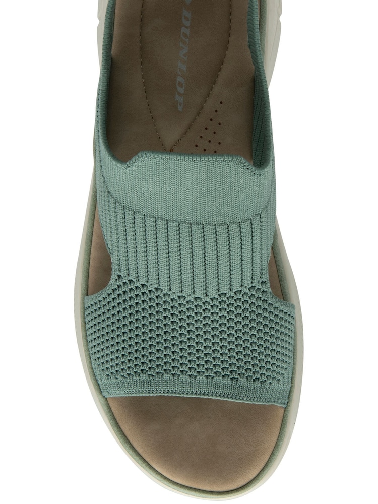 Dunlop Green Elasticated Wedge Sandals - Image 4 of 4