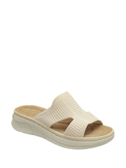 Dunlop Cream Elasticated Mules Wedge Sandals - Image 1 of 4