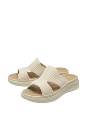 Dunlop Cream Elasticated Mules Wedge Sandals - Image 2 of 4