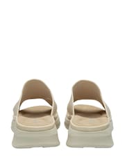 Dunlop Cream Elasticated Mules Wedge Sandals - Image 3 of 4
