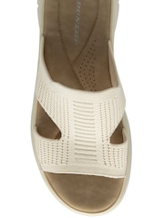 Dunlop Cream Elasticated Mules Wedge Sandals - Image 4 of 4