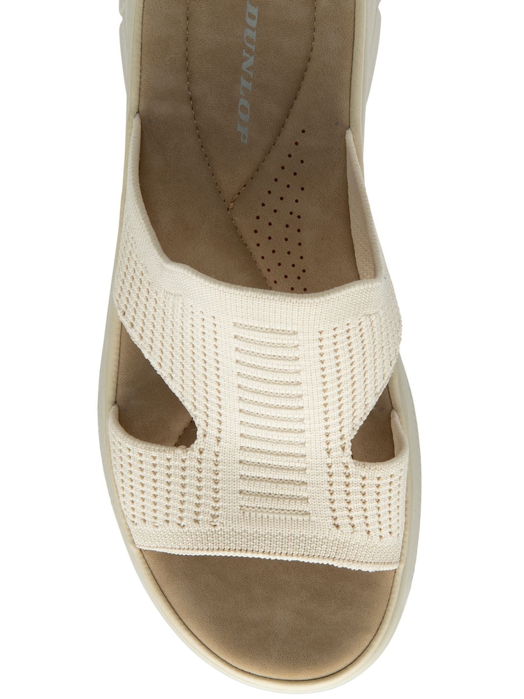 Dunlop Cream Elasticated Mules Wedge Sandals - Image 4 of 4