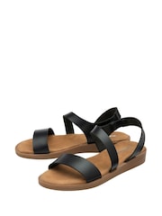 Dunlop Black Twin Strap Buckle Sandals - Image 3 of 4