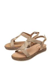 Dunlop Brown T-Bar Buckle Strap Sandals - Image 2 of 4