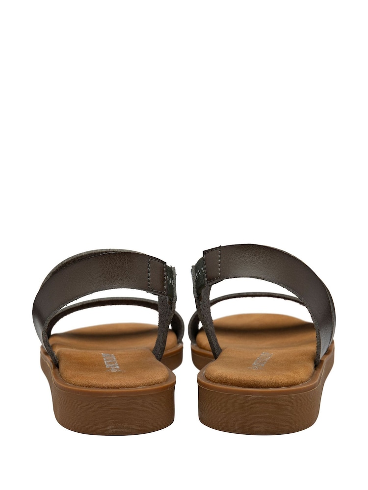 Dunlop Grey Twin Strap Buckle Sandals - Image 3 of 4