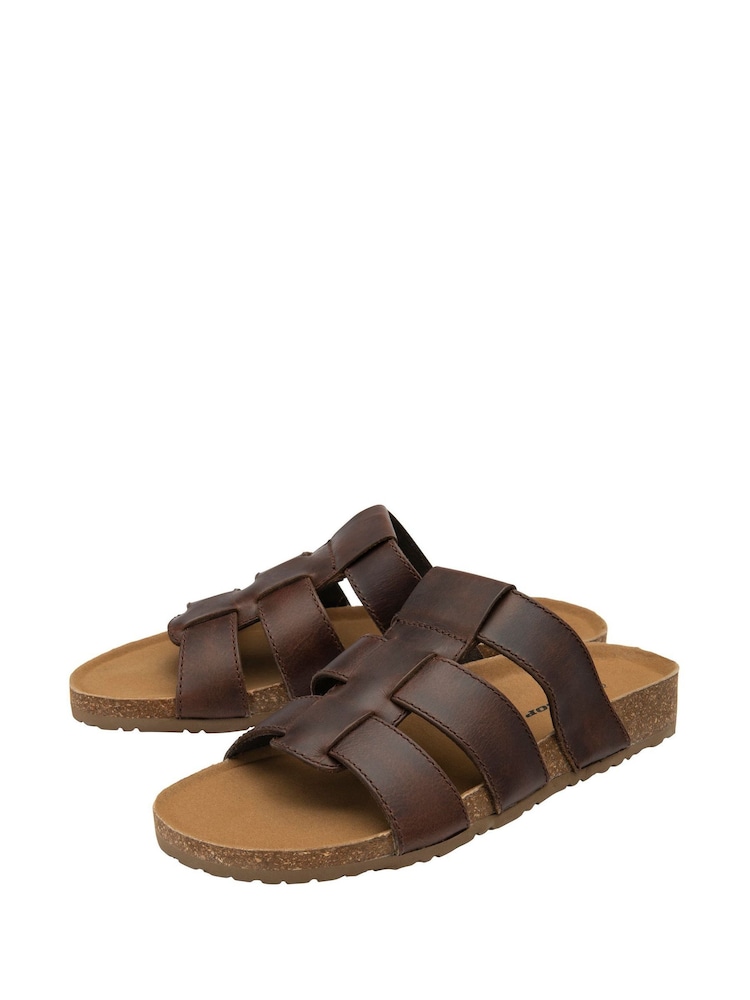 Dunlop Brown Mens Leather Mules - Image 2 of 4