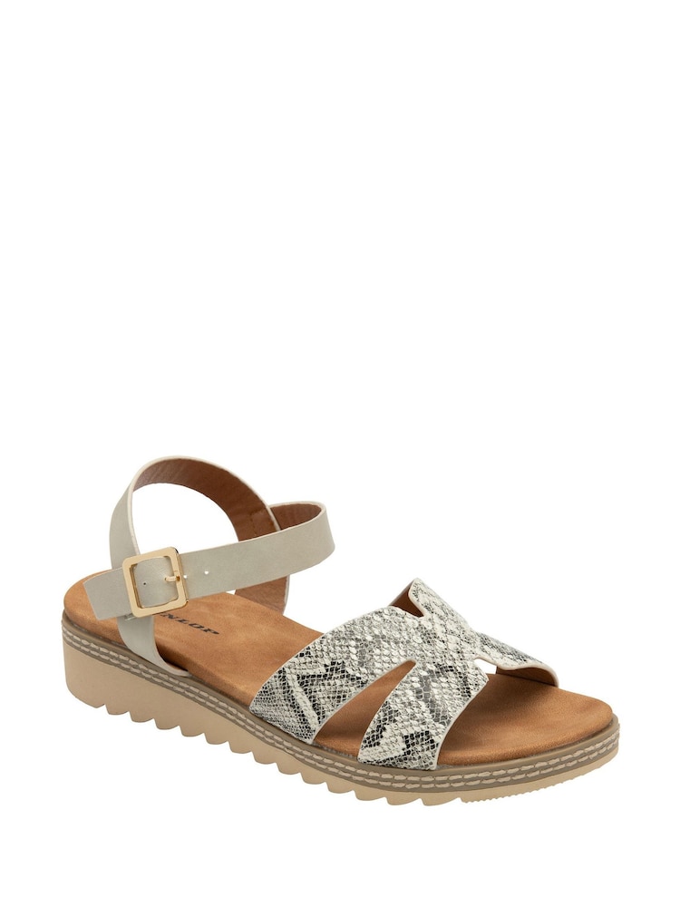 Dunlop White Twin Strap Buckle Sandals - Image 1 of 4