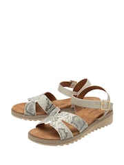 Dunlop White Twin Strap Buckle Sandals - Image 2 of 4