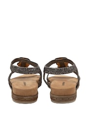 Dunlop Grey T-Bar Elasticated Sandals - Image 3 of 4