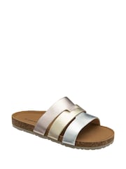 Dunlop Metallic Leather Multi-Strap Mules Sandals - Image 1 of 4