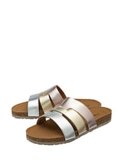Dunlop Metallic Leather Multi-Strap Mules Sandals - Image 2 of 4