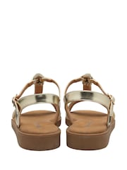 Dunlop Gold T-Bar Buckle Sandals - Image 3 of 4