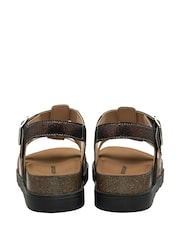 Dunlop Metallic Leather Strap Buckle Wedge Sandals - Image 3 of 4
