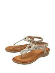 Dunlop Gold Tear-Drop Sandals - Image 2 of 4