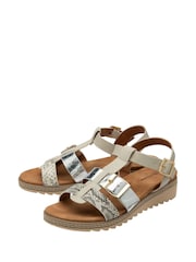 Dunlop White Twin Strap T-Bar Buckle Sandals - Image 2 of 4
