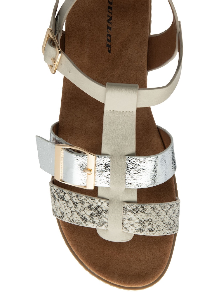 Weiß - Dunlop Twin Strap T-Bar Buckle Sandals - Bild 4 von 4 Weiß - Dunlop Twin Strap T-Bar Buckle Sandals - Bild 4 von 4