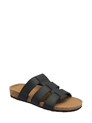 Dunlop Black Mens Leather Mules - Image 1 of 4