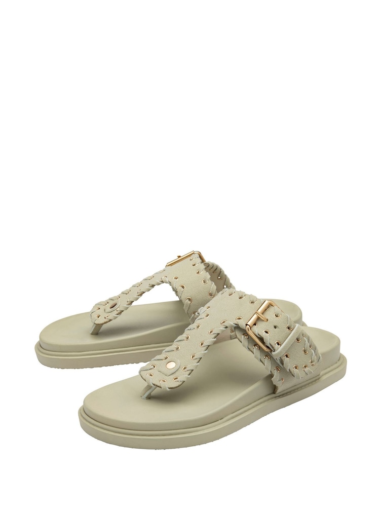Dunlop Green Toe-Post Footbed Sandals - Image 2 of 4