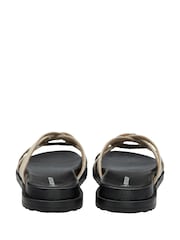 Dunlop Cream Leather Multi Strap Mules Sandals - Image 3 of 4