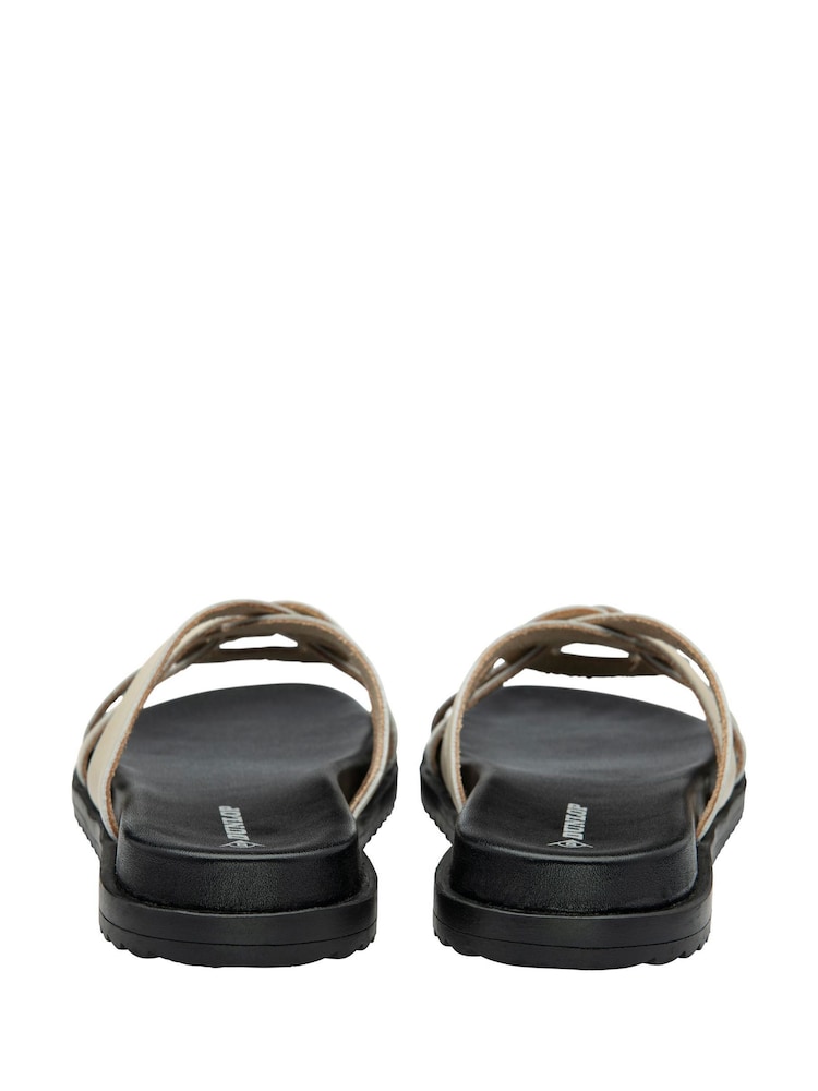 Dunlop Cream Leather Multi Strap Mules Sandals - Image 3 of 4