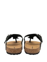 Schwarz - Dunlop Mens Toe-Post Leather Mules - Bild 3 von 4