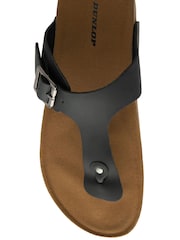 Schwarz - Dunlop Mens Toe-Post Leather Mules - Bild 4 von 4