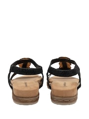 Dunlop Black T-Bar Elasticated Sandals - Image 3 of 4