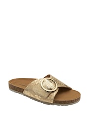Dunlop Gold Leather Footbed Mules - Image 1 of 4