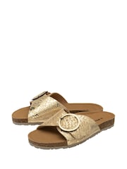 Dunlop Gold Leather Footbed Mules - Image 2 of 4