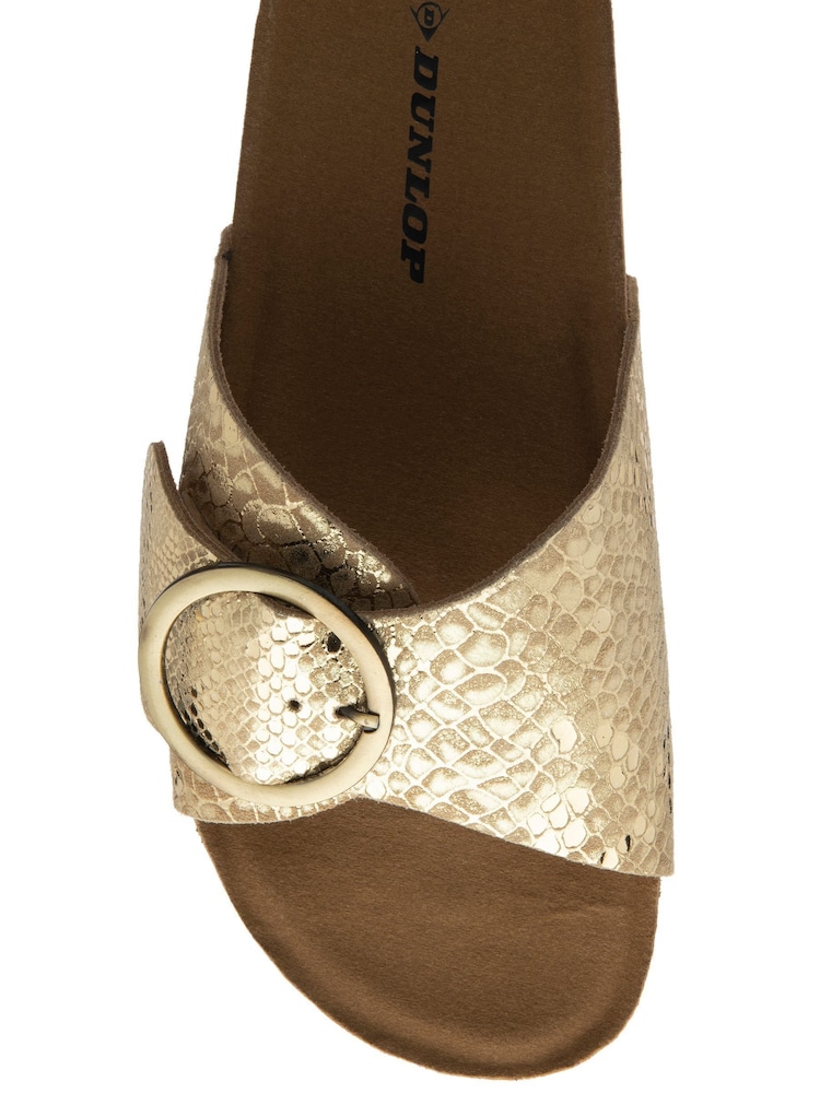 Dunlop Gold Leather Footbed Mules - Image 4 of 4