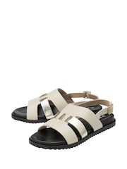 Dunlop Cream Leather Upper Sandals - Image 2 of 4