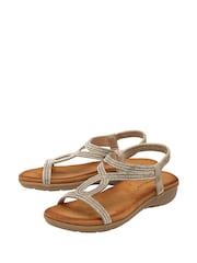 Dunlop Gold Tear-Drop Elasticated Sandals - Image 2 of 4