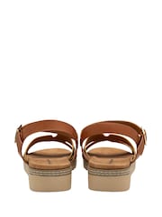 Dunlop Brown Twin Strap Buckle Sandals - Image 2 of 4