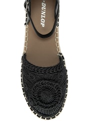 Dunlop Black Ankle Strap Flatform Shoes - Image 4 of 4