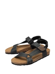 Dunlop Black Mens Leather Sandals - Image 2 of 4