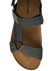 Dunlop Black Mens Leather Sandals - Image 4 of 4