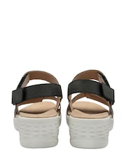 Dunlop Black Twin Strap Touch Fasten Wedge Sandals - Image 3 of 4