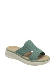 Dunlop Green Elasticated Mules Wedge Sandals - Image 1 of 4