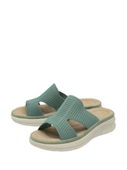 Dunlop Green Elasticated Mules Wedge Sandals - Image 2 of 4